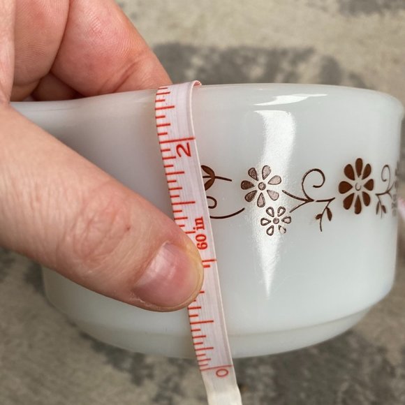 Vintage Dynaware Pyr O Rey Mini Casserole White and Brown Floral Dish - Picture 6 of 7